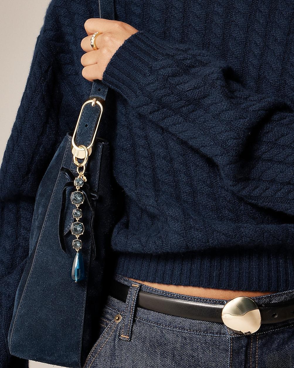 Crystal bow bag charm by J.CREW