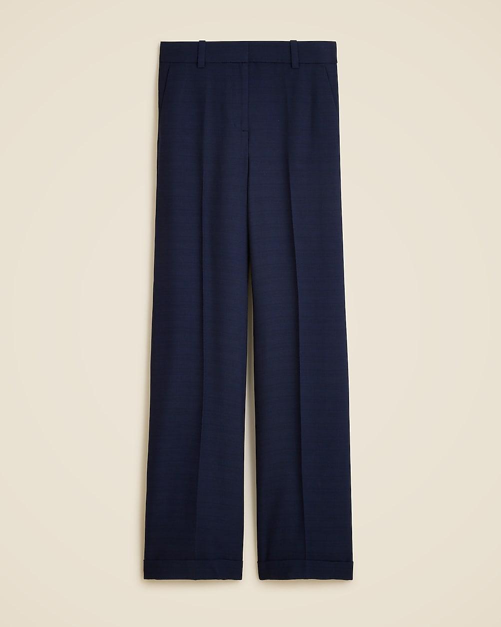 Cuffed wide-leg trouser in luster canvas by J.CREW