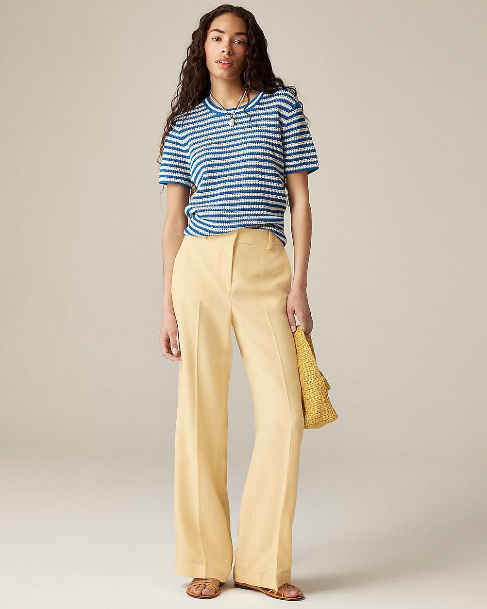 Cuffed wide-leg trouser in luster canvas by J.CREW Cuffed wide-leg trouser in luster canvas by J.CREW