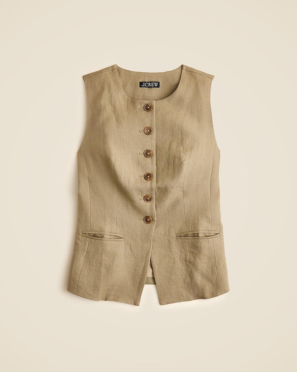 Cutaway vest top in linen by J.CREW