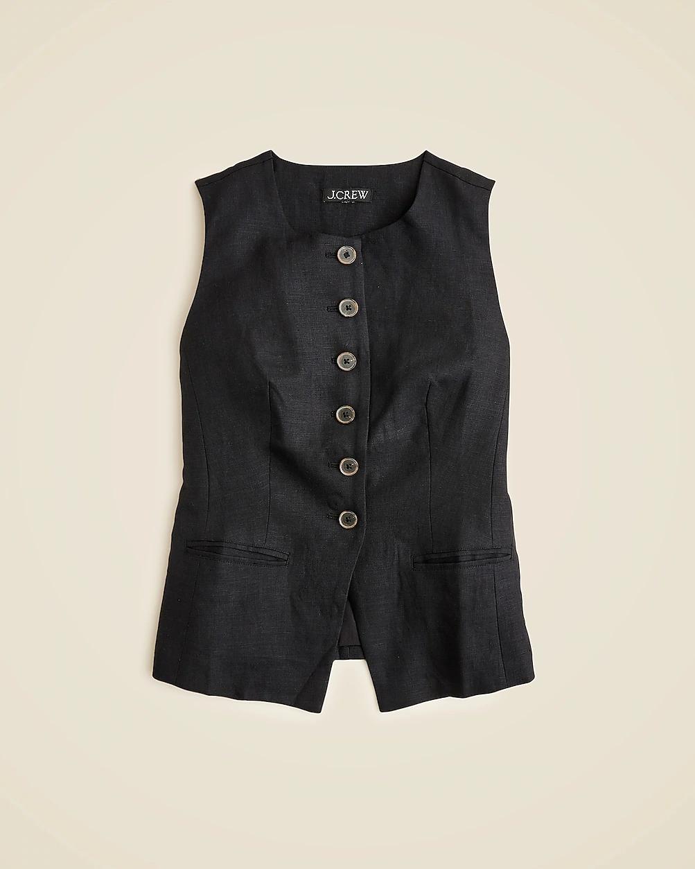 Cutaway vest top in linen by J.CREW