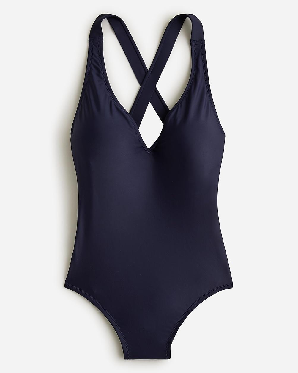 DD V-neck cross-back one-piece swimsuit by J.CREW