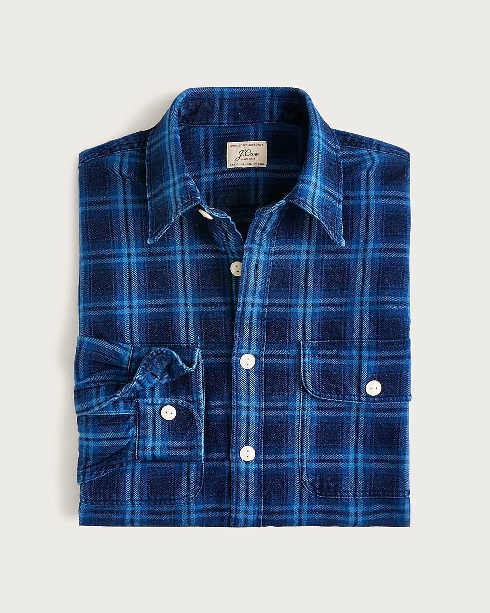 Denim workshirt in plaid by J.CREW