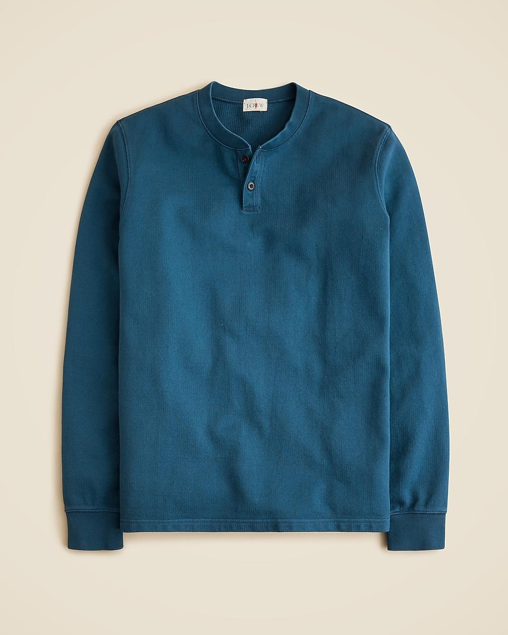 Dense cotton herringbone henley by J.CREW