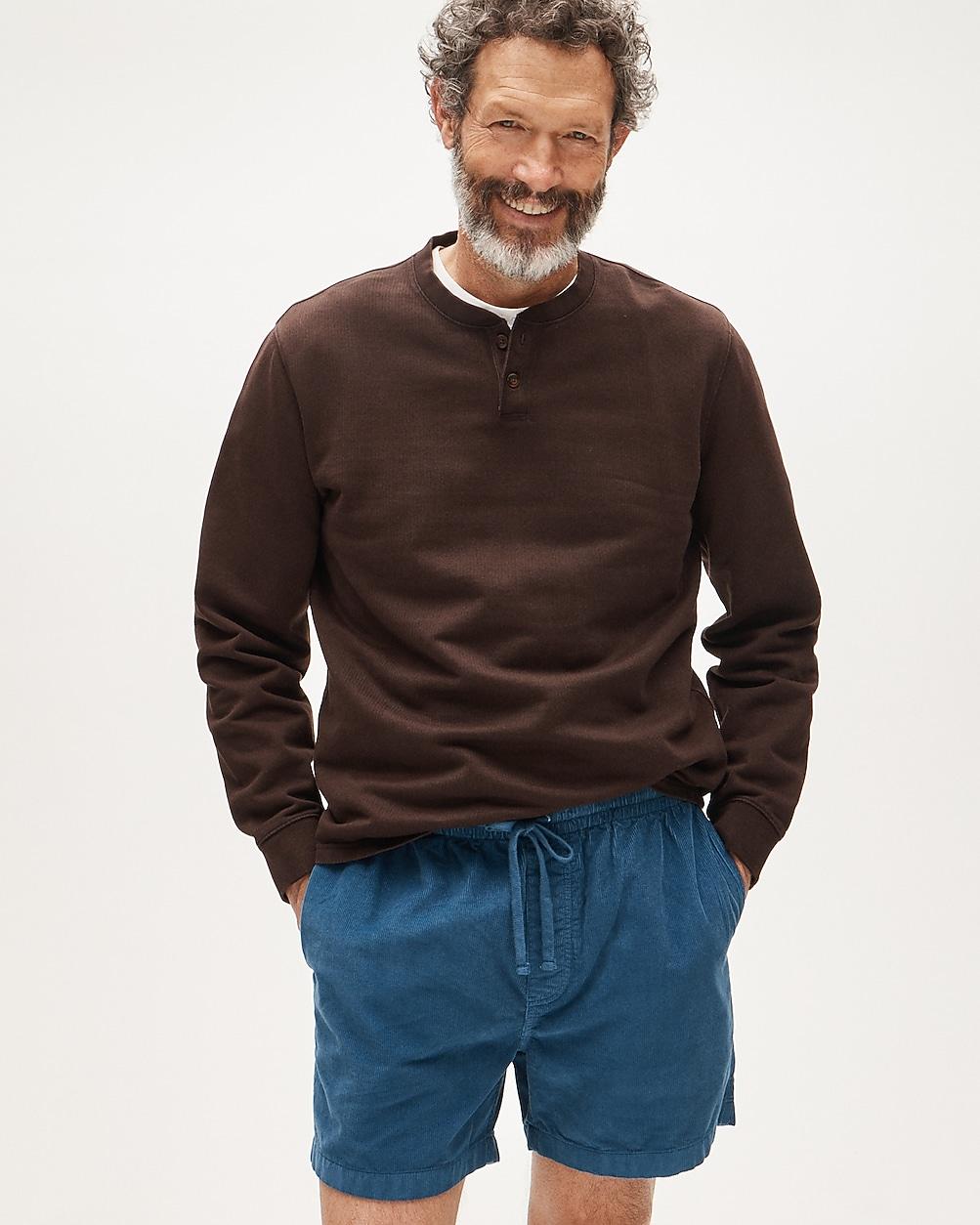 Dense cotton herringbone henley by J.CREW