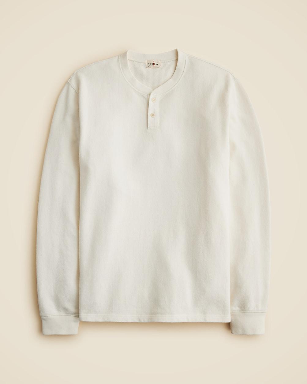 Dense cotton herringbone henley by J.CREW