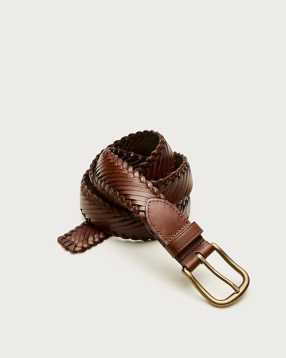 Diagonal braided leather belt by J.CREW