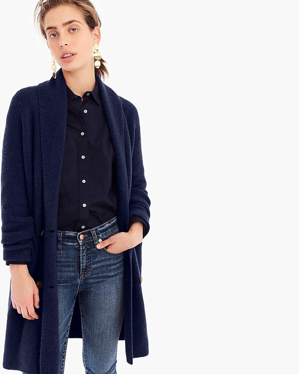 Double-breasted cardigan coat in Supersoft yarn by J.CREW