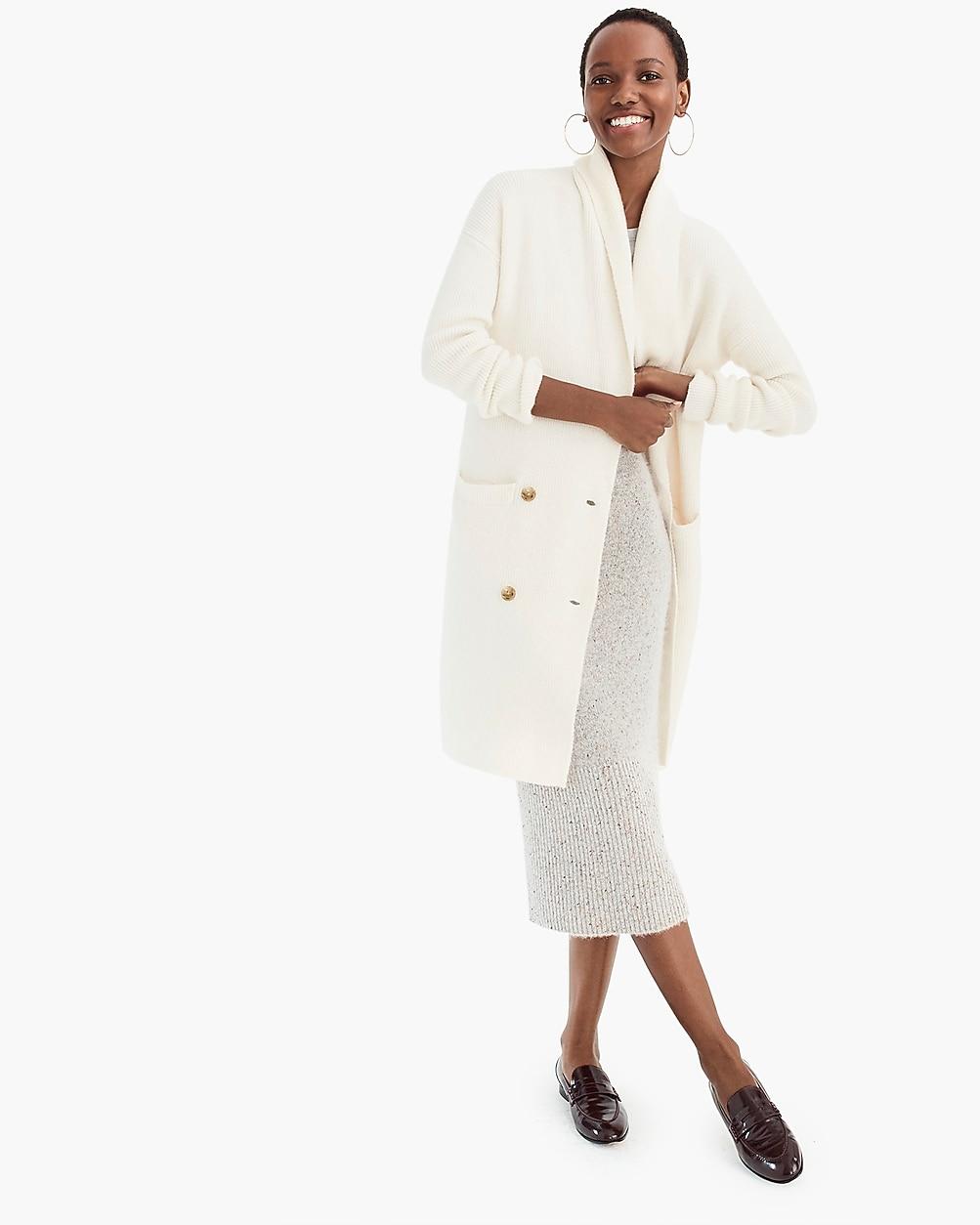 Double-breasted cardigan coat in Supersoft yarn by J.CREW