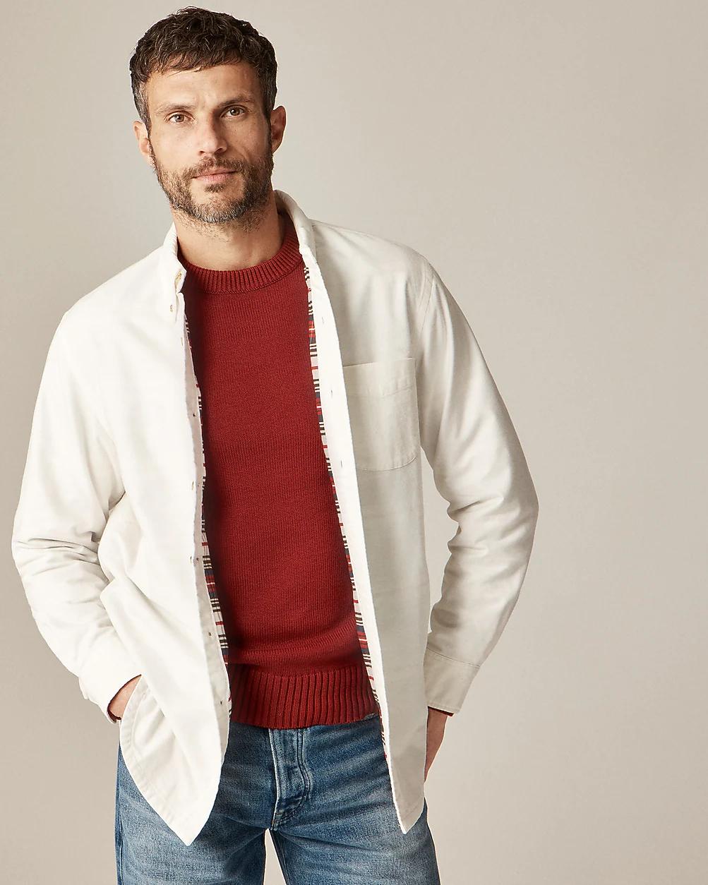 Double-faced brushed cotton oxford overshirt by J.CREW