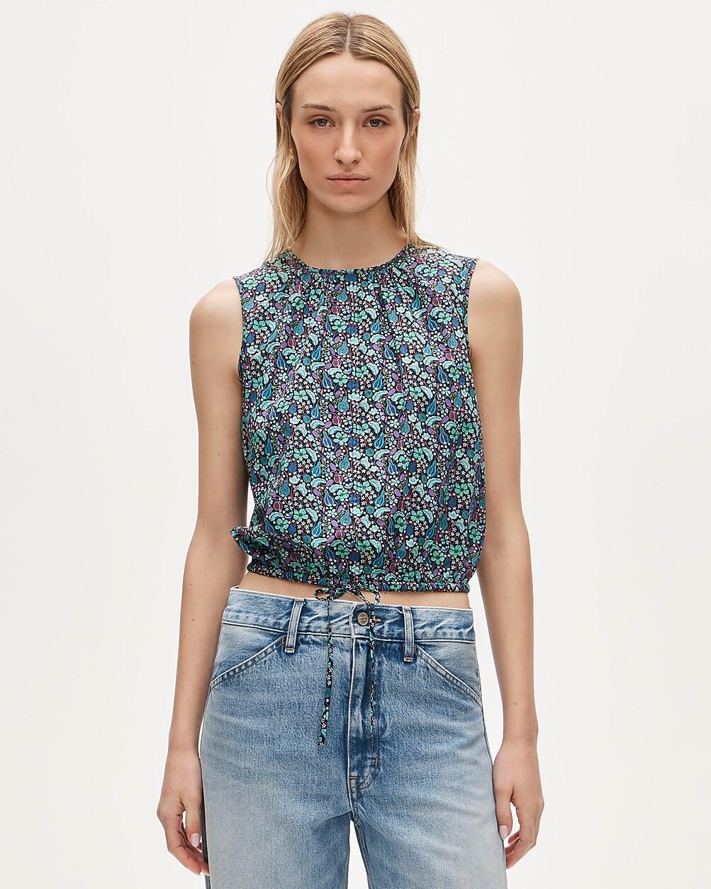 Drawstring-waist tank top in Liberty® floral fabric by J.CREW