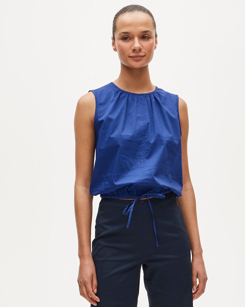 Drawstring-waist tank top in sateen by J.CREW