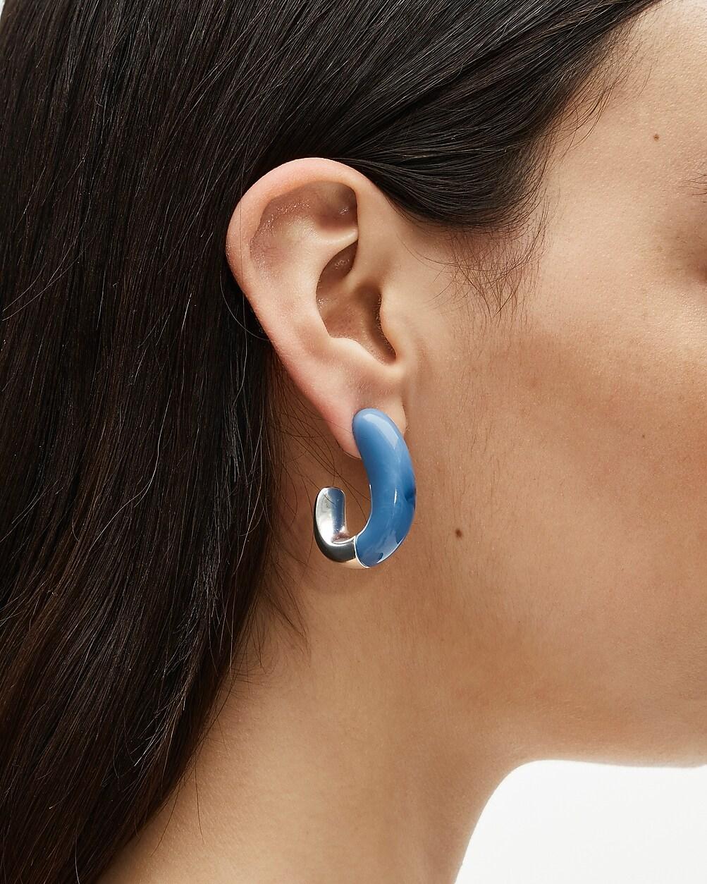 Dual-tone acetate hoop earrings by J.CREW