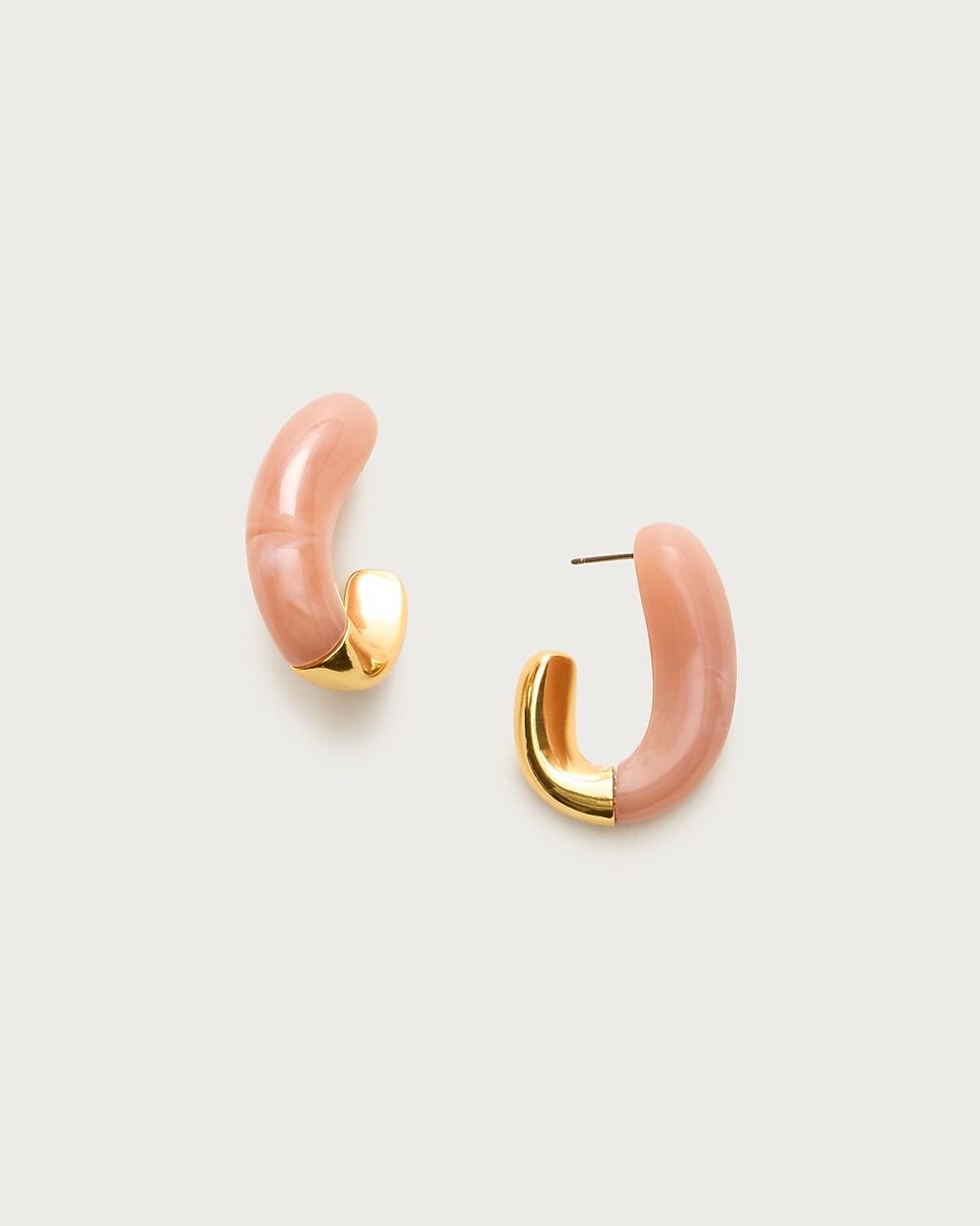 Dual-tone acetate hoop earrings by J.CREW