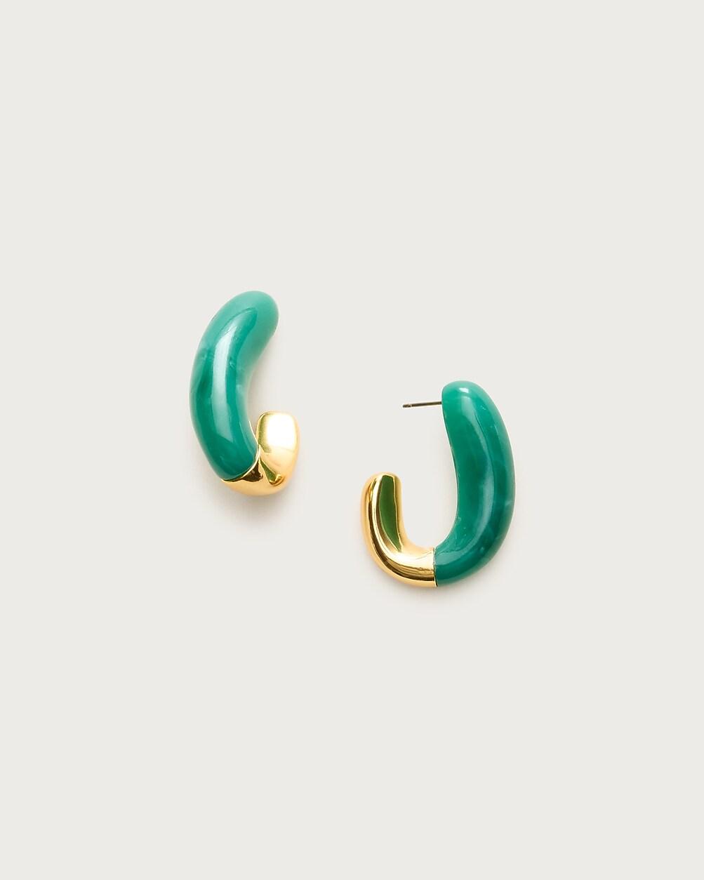 Dual-tone acetate hoop earrings by J.CREW