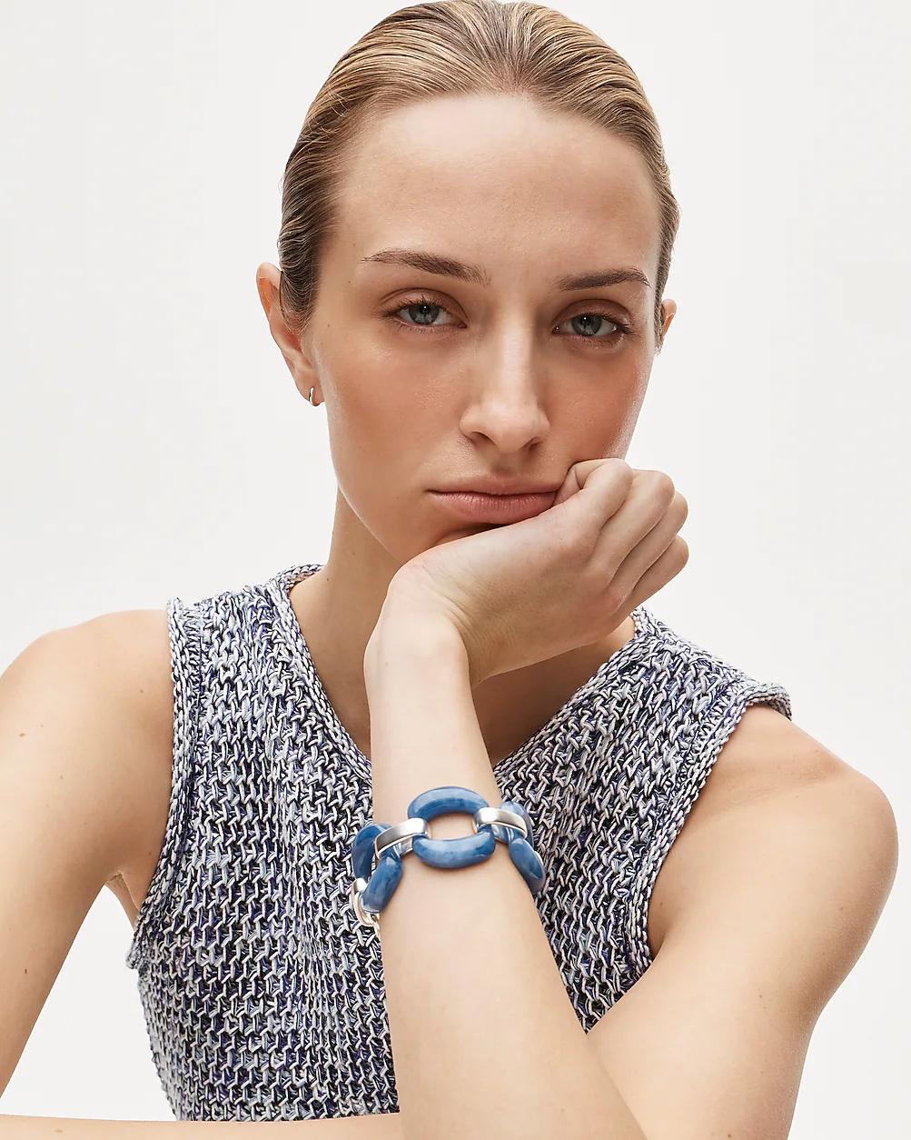 Dual-tone acetate link bracelet by J.CREW