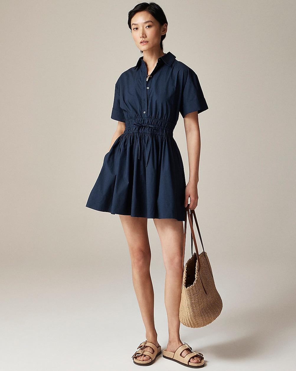 Elena mini shirt-dress in cotton poplin by J.CREW