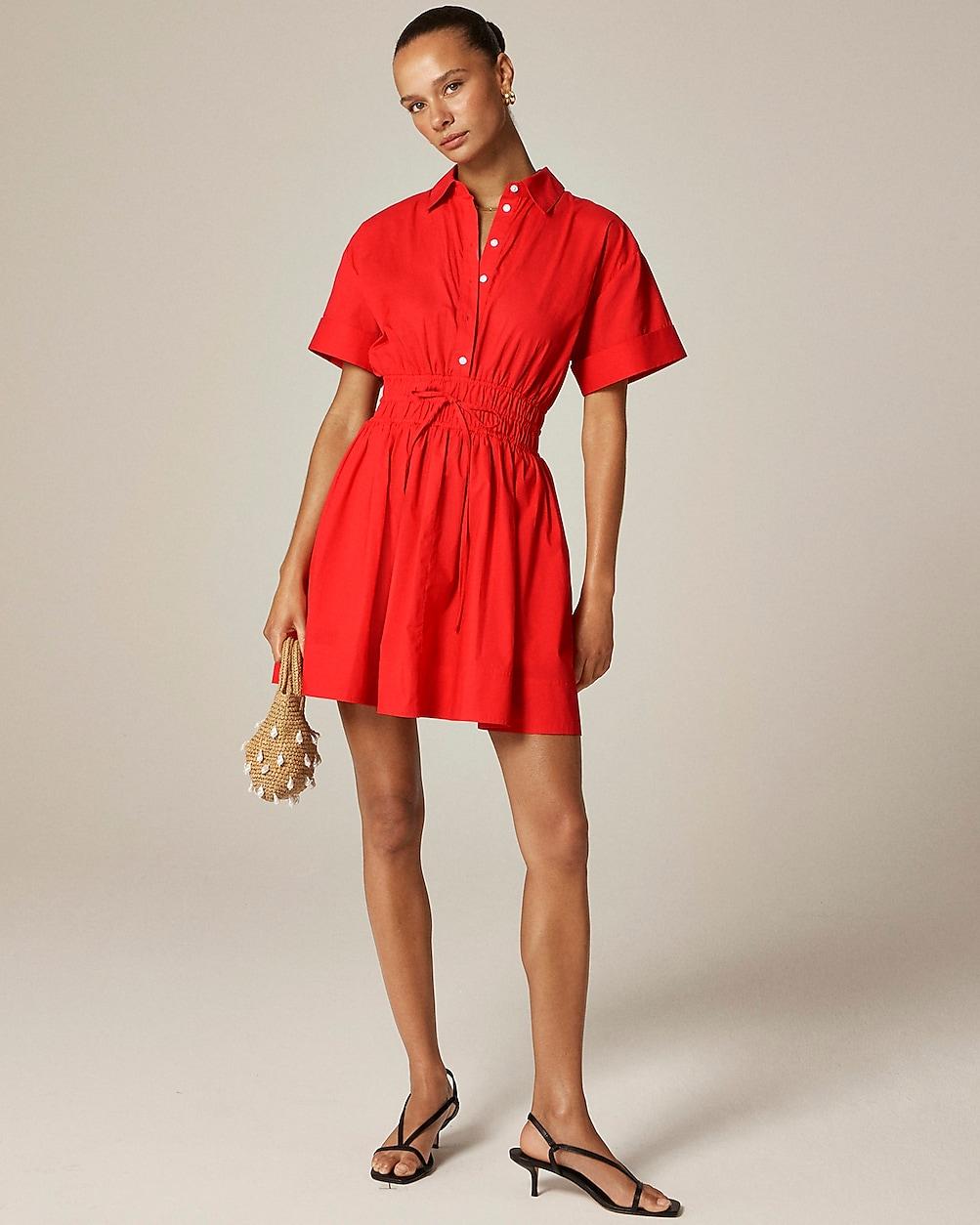 Elena mini shirt-dress in cotton poplin by J.CREW
