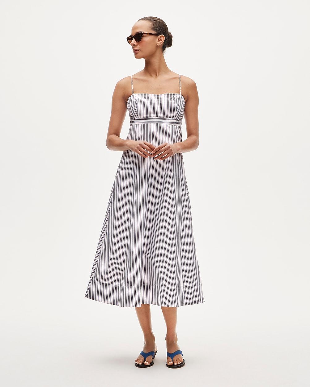 Empire-waist dress in striped cotton poplin by J.CREW