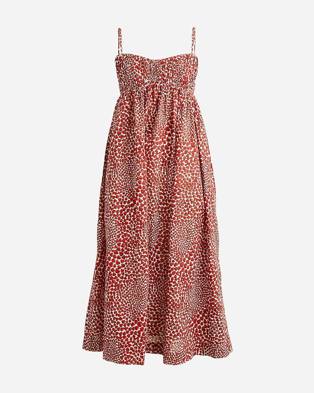 Empire-waist midi dress in strawberry swirl print by J.CREW Empire-waist midi dress in strawberry swirl print by J.CREW