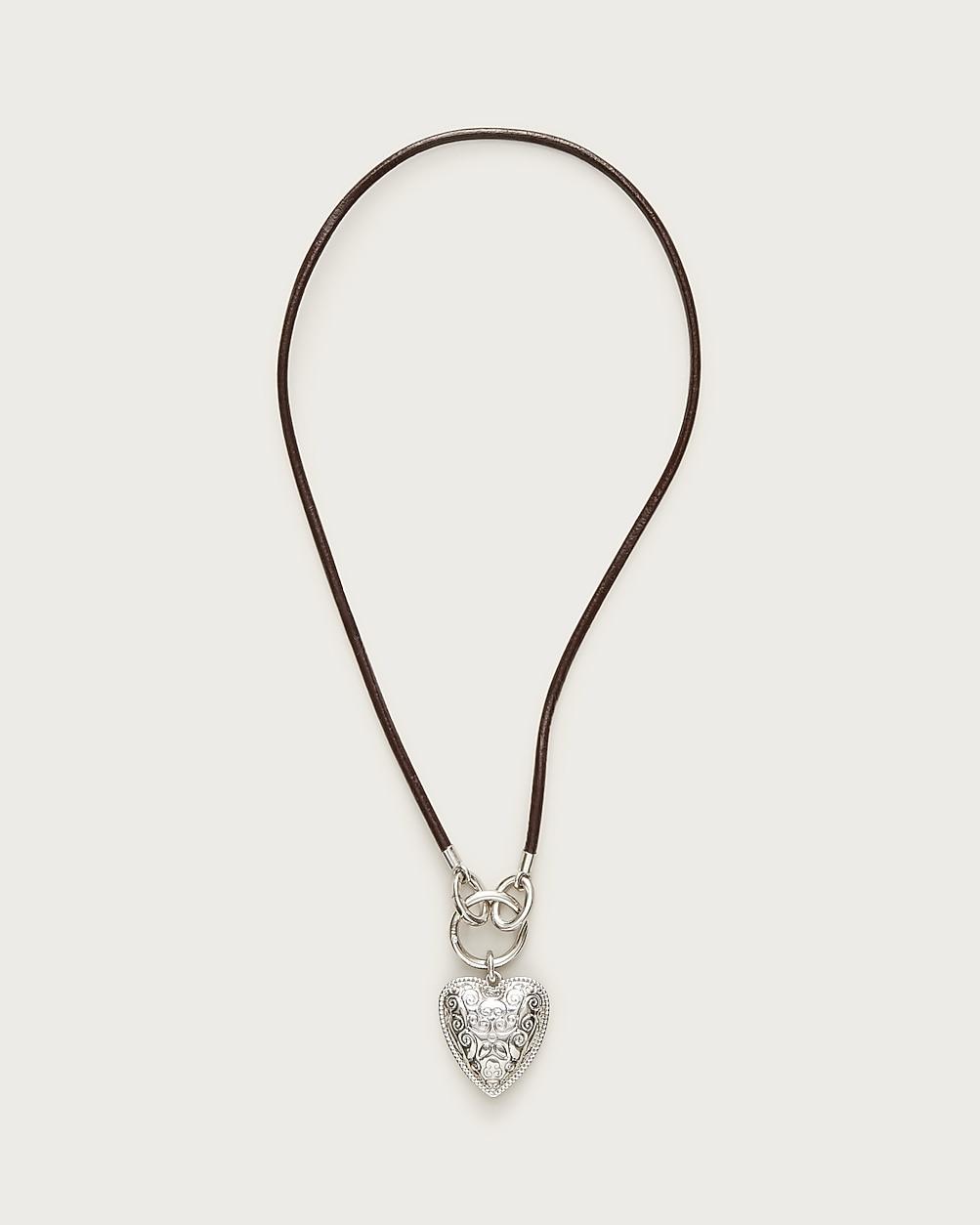 Engraved heart necklace with leather cord by J.CREW