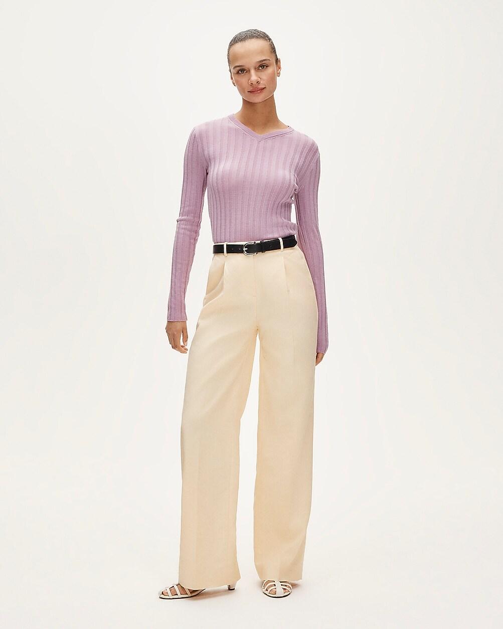 Essential wide-leg pant in Gramercy linen blend by J.CREW
