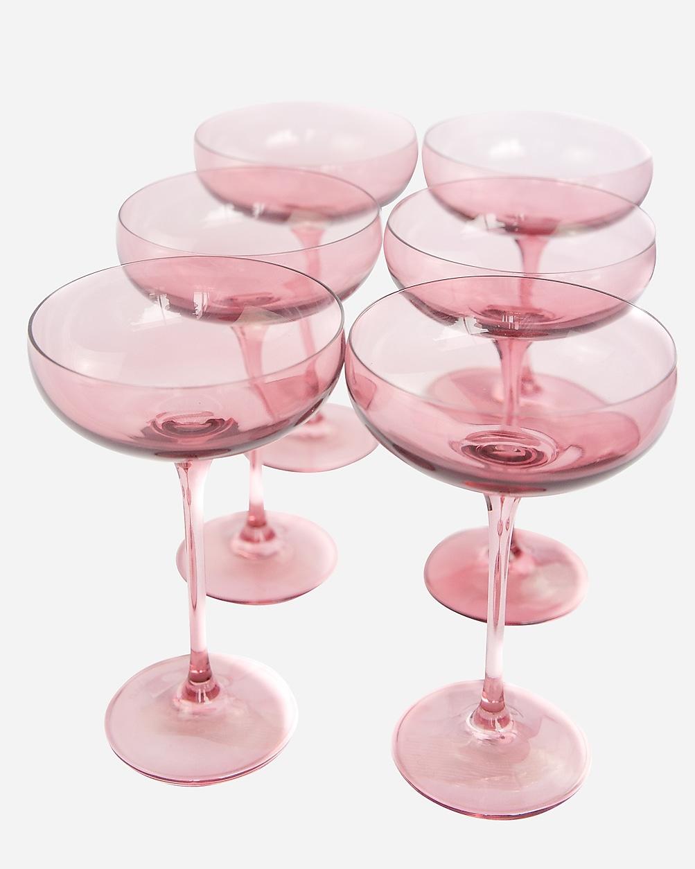 Estelle Colored Glass champagne coupes set-of-six by J.CREW