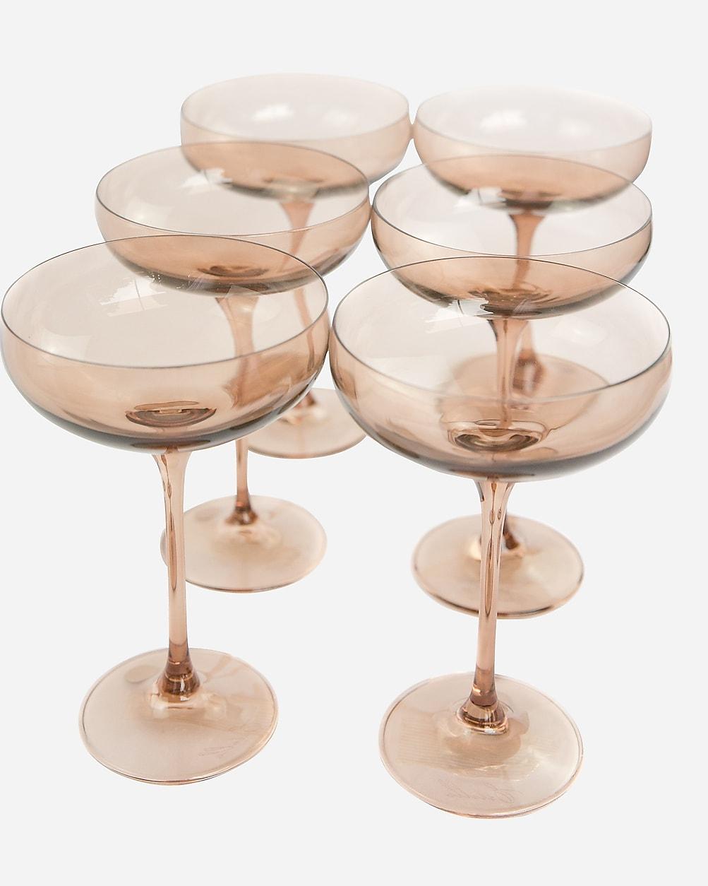 Estelle Colored Glass champagne coupes set-of-six by J.CREW