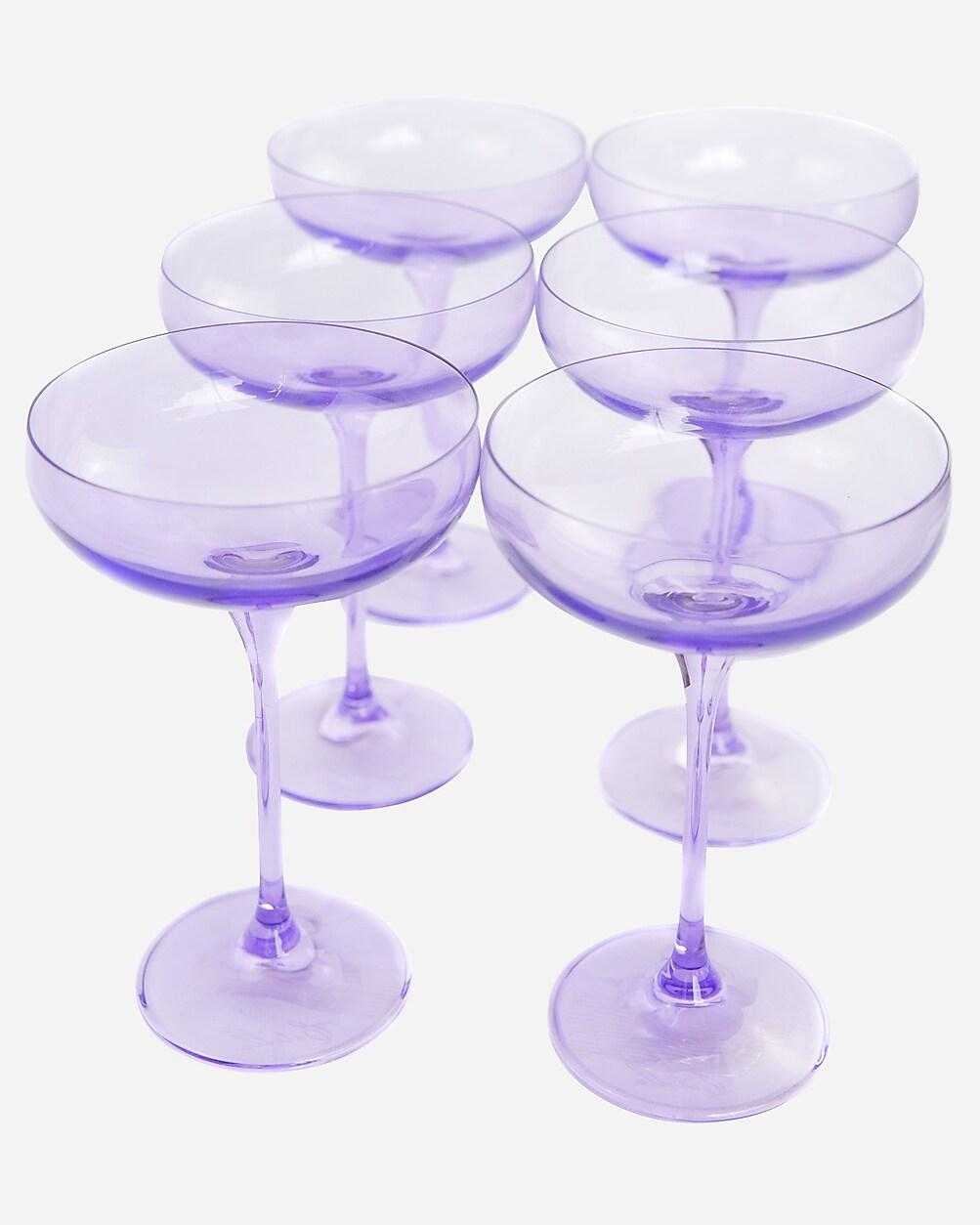 Estelle Colored Glass champagne coupes set-of-six by J.CREW
