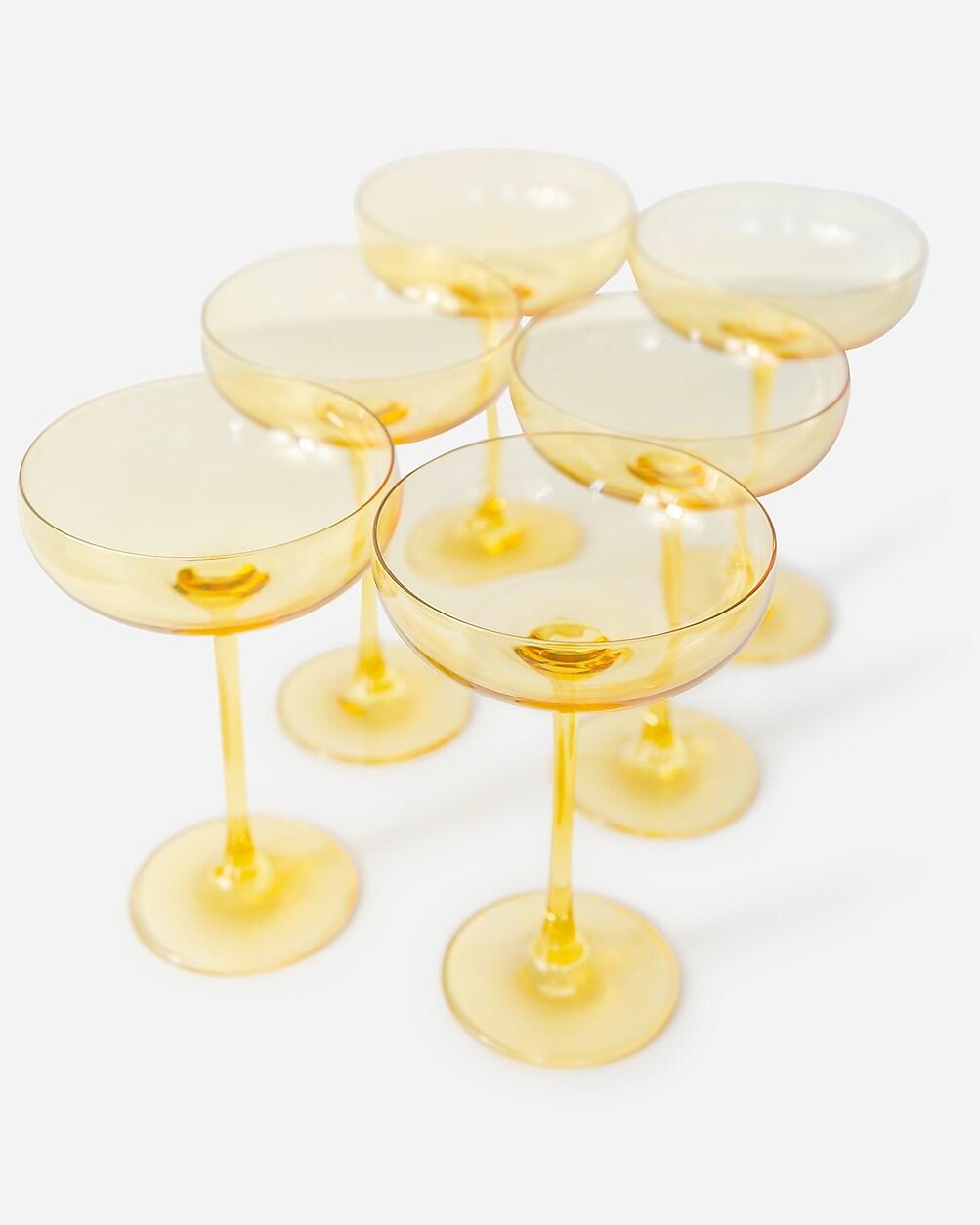Estelle Colored Glass champagne coupes set-of-six by J.CREW