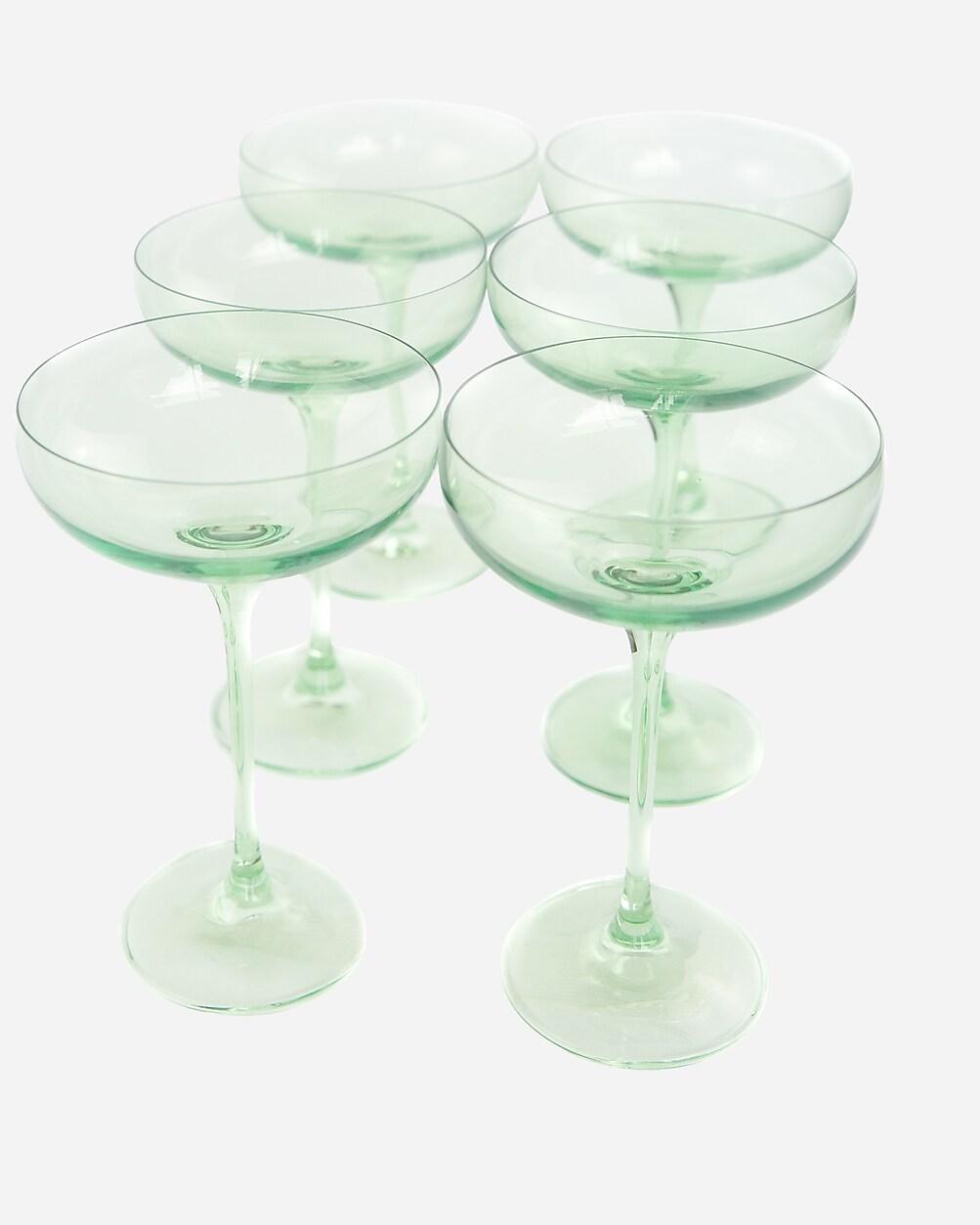 Estelle Colored Glass champagne coupes set-of-six by J.CREW