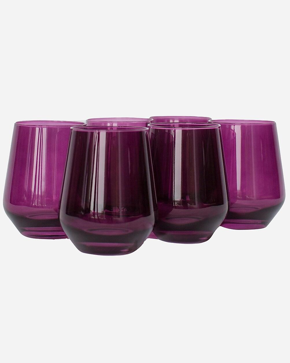Estelle Colored Glass stemless set-of-six by J.CREW