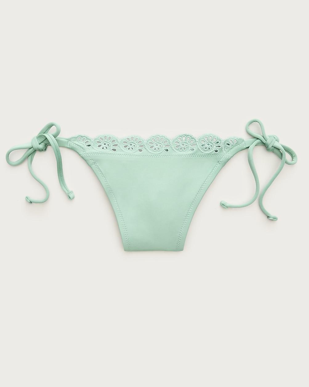 Eyelet string bikini bottom in Classic Sculpt™ by J.CREW