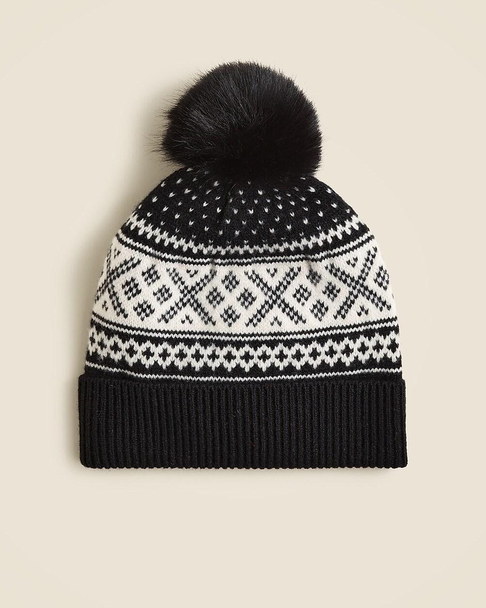 Fair Isle pom-pom beanie in lambswool by J.CREW