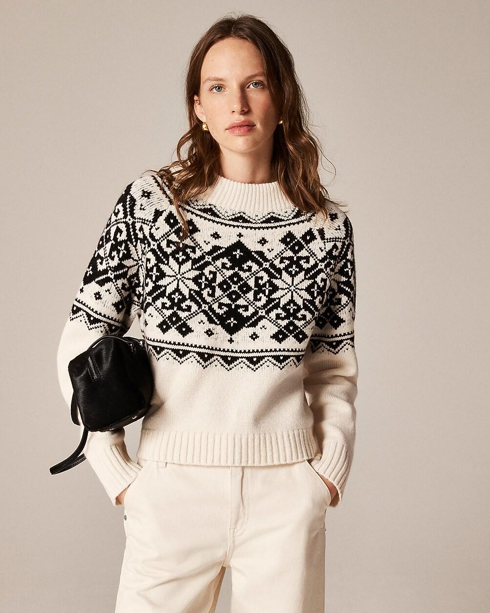 Fair Isle snowflake mockneck sweater in vintage wool by J.CREW Fair Isle snowflake mockneck sweater in vintage wool by J.CREW