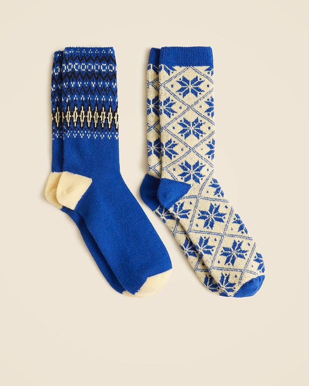 Fair Isle snowflake socks two-pack by J.CREW