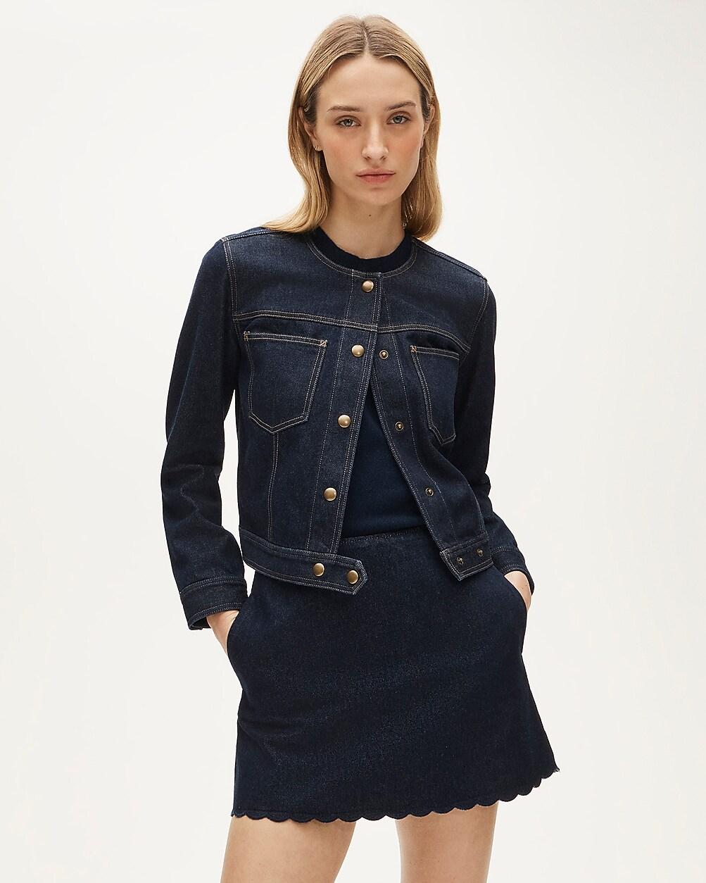 Fairfax scalloped mini skirt in denim by J.CREW