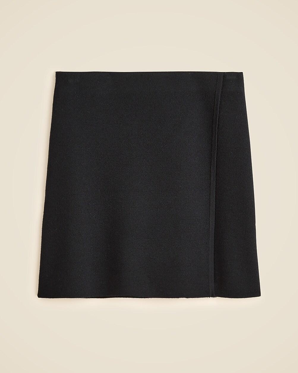 Faux-wrap mini skirt in merino wool blend by J.CREW