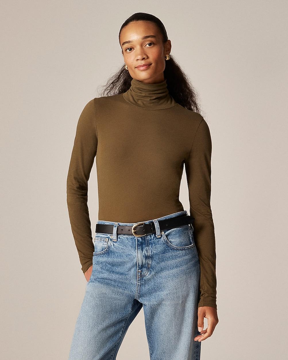 Feather jersey turtleneck by J.CREW