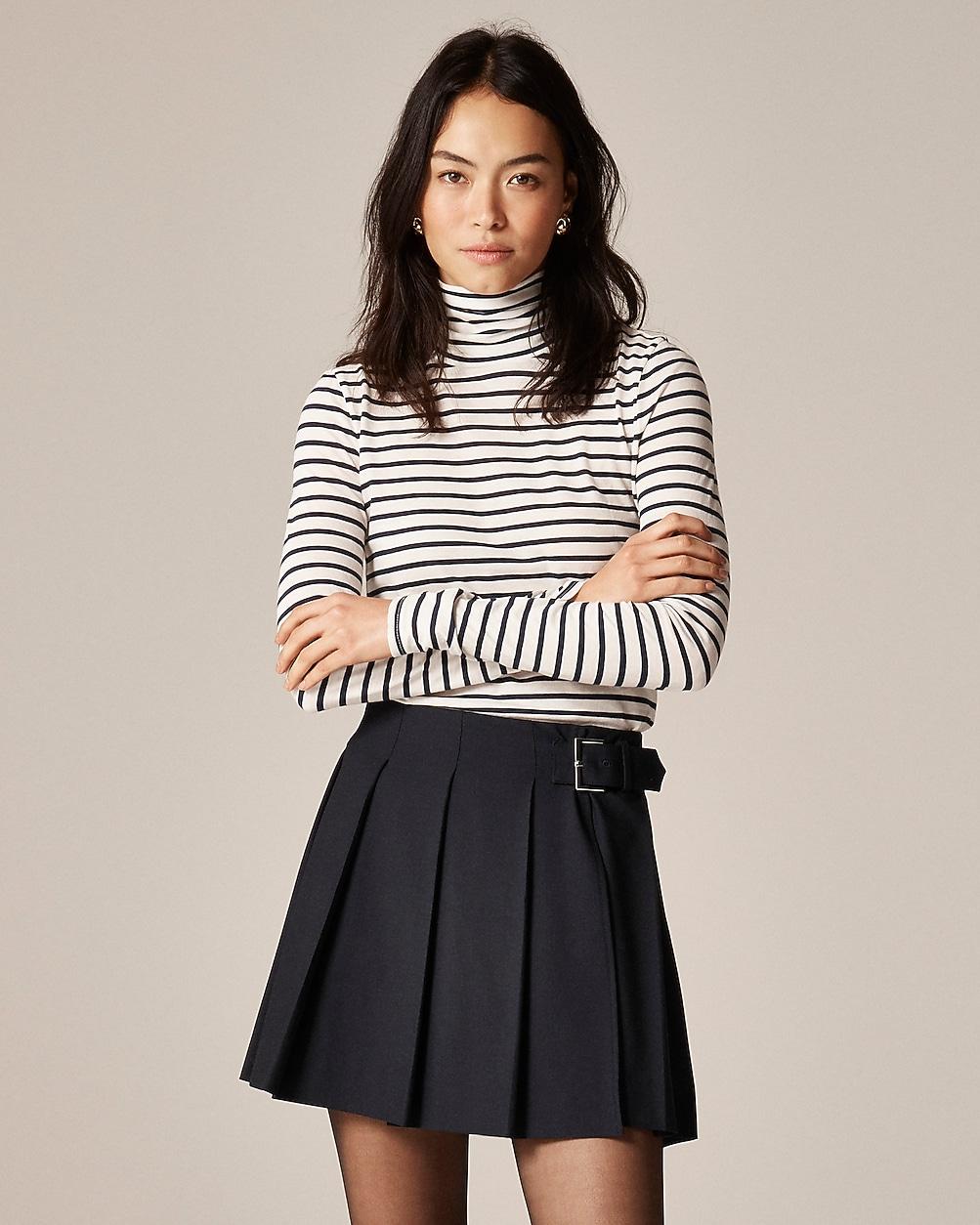 Feather jersey turtleneck in stripe by J.CREW