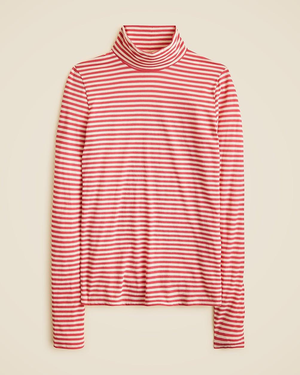Feather jersey turtleneck in stripe by J.CREW