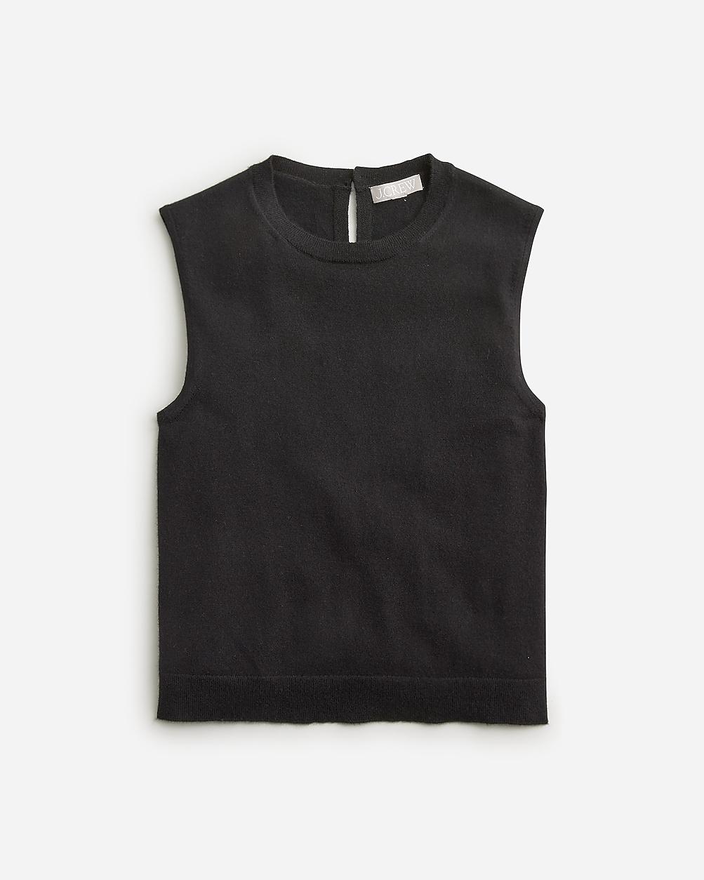 Featherweight cashmere-blend cropped sweater shell by J.CREW