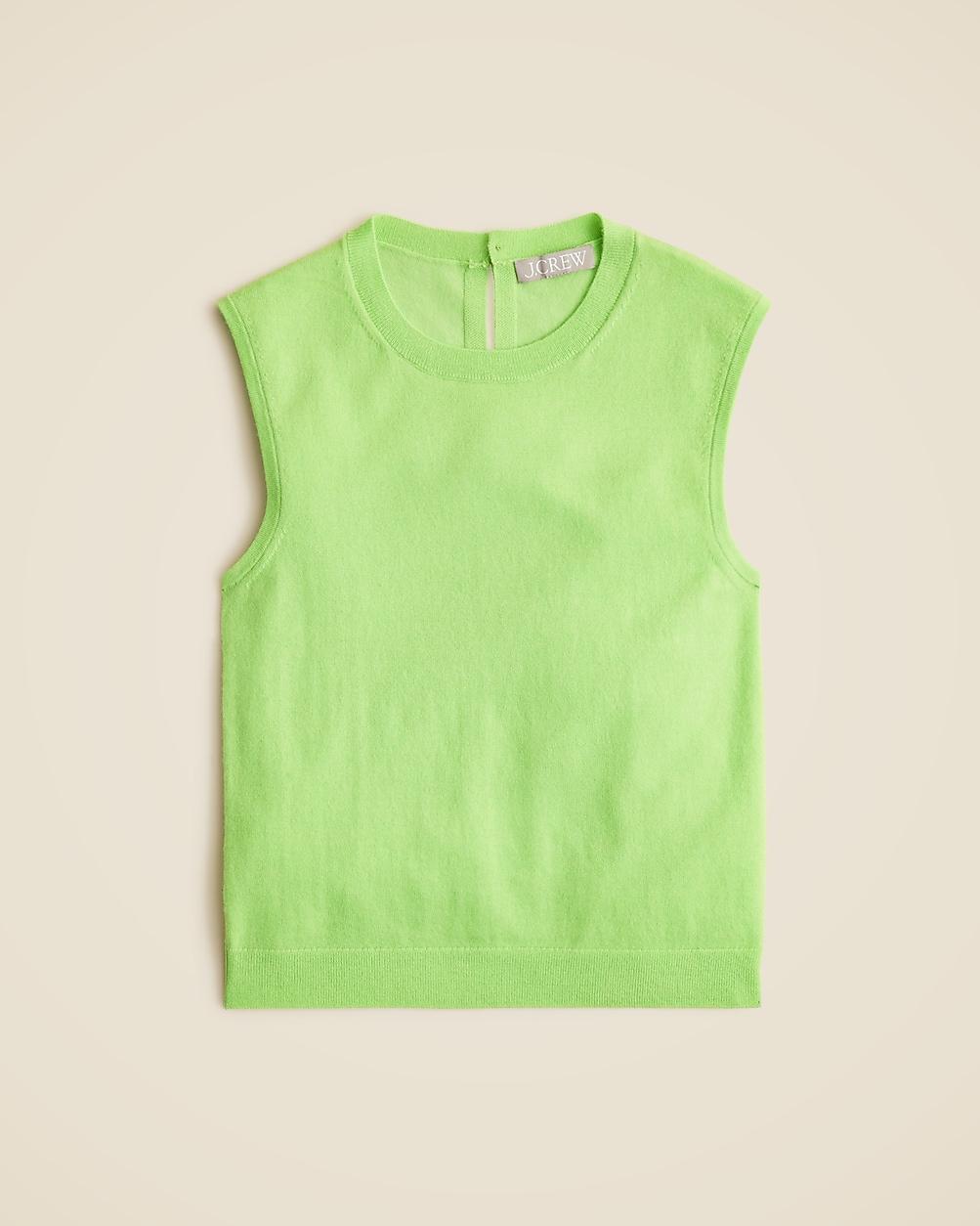 Featherweight cashmere-blend cropped sweater shell by J.CREW