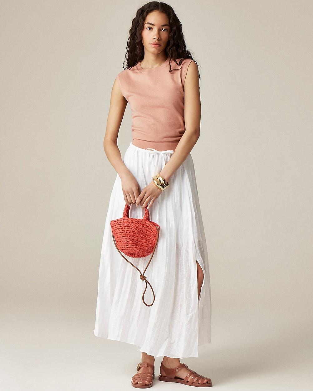 Featherweight cashmere-blend cropped sweater shell by J.CREW