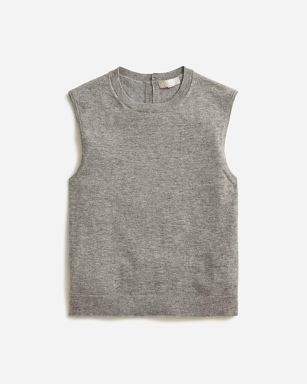 Featherweight cashmere-blend cropped sweater shell by J.CREW