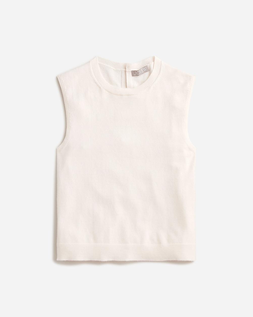 Featherweight cashmere-blend cropped sweater shell by J.CREW