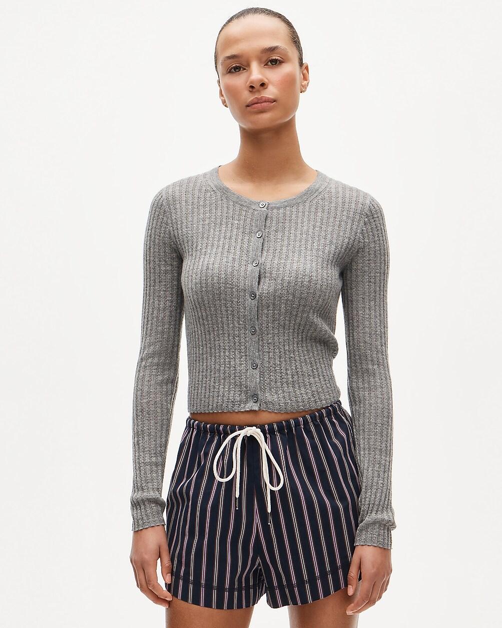 Featherweight cashmere pointelle cardigan by J.CREW