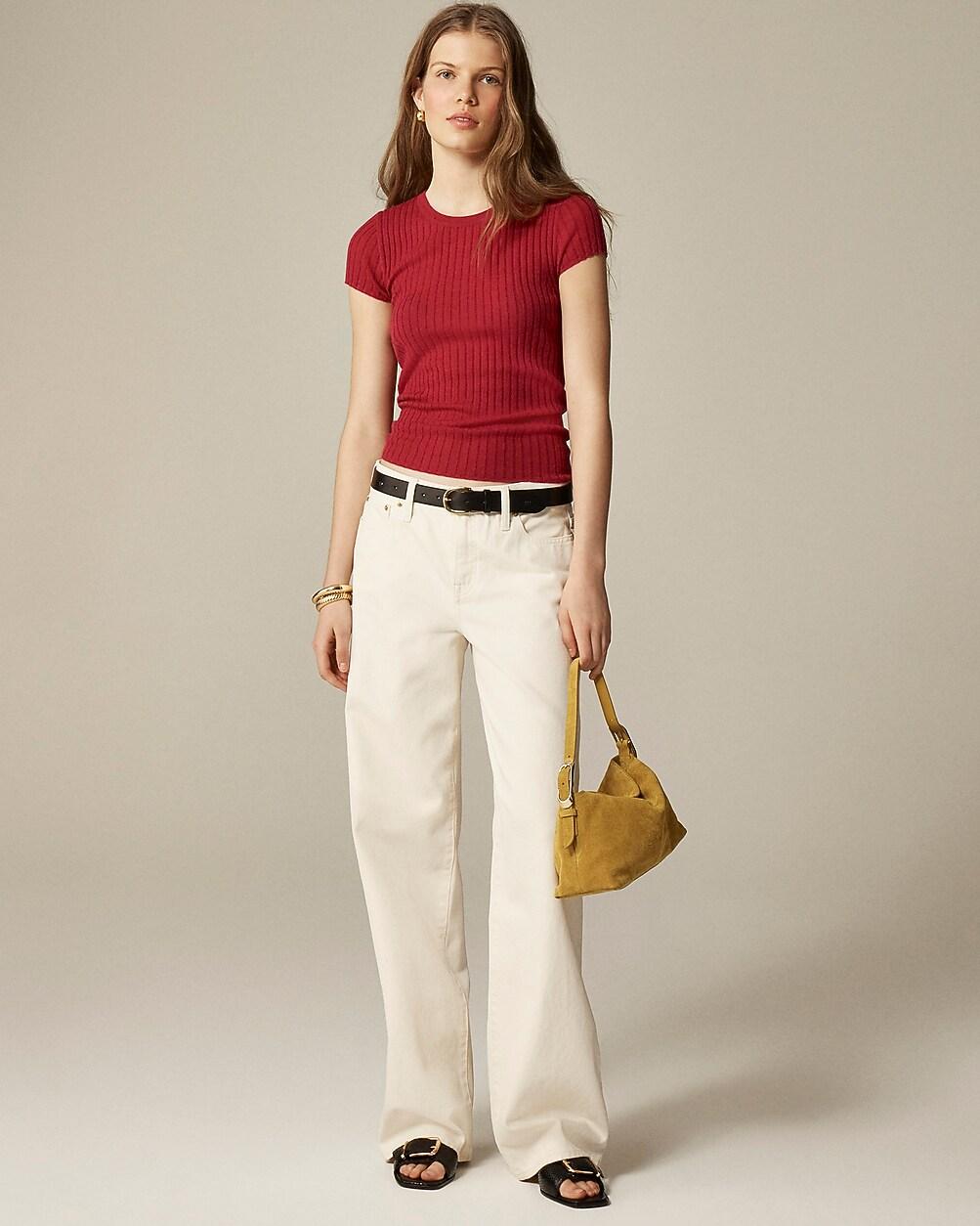 Featherweight cashmere ribbed sweater-tee by J.CREW