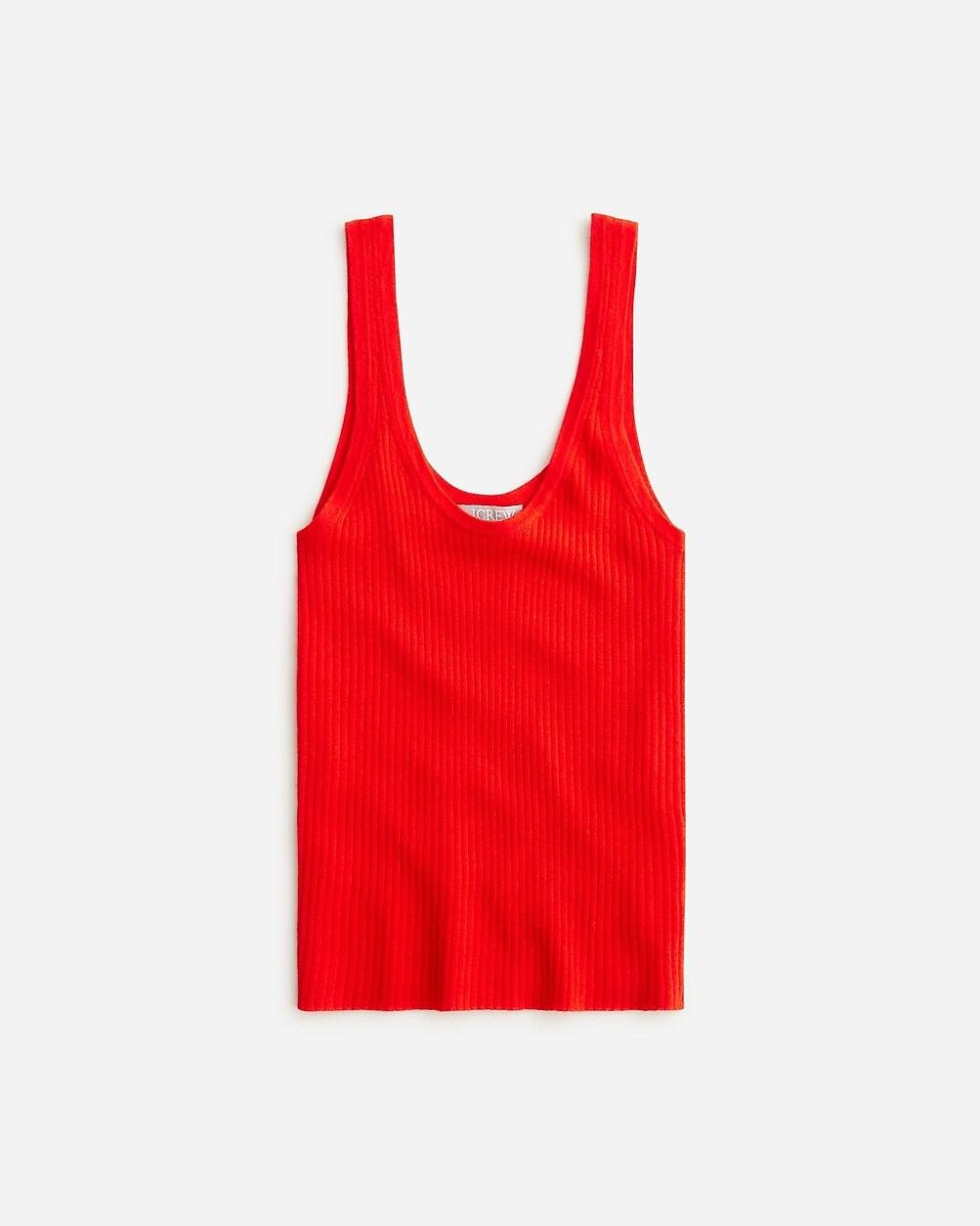 Featherweight cashmere ribbed tank top by J.CREW