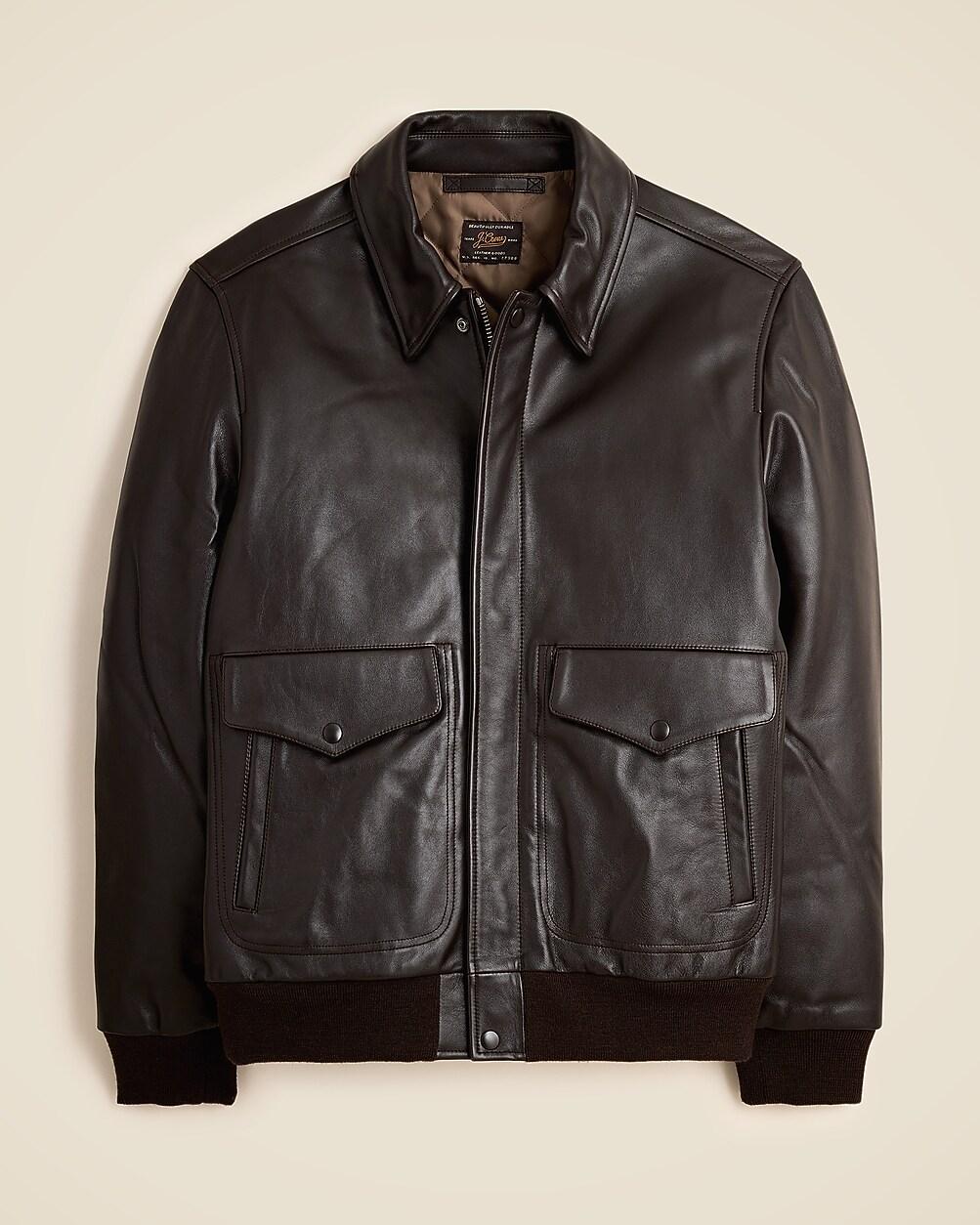 Flight jacket in Italian leather by J.CREW